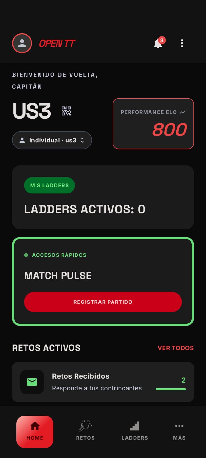 Cuando alguien te desafía, lo sabes al momento. Las notificaciones y el contador de retos recibidos te avisan para que respondas a tiempo.
